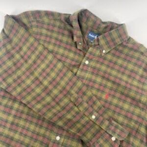 Ralph Lauren Flannel Shirt‎ Plaid Classic Fit Button Down Long Sleeve L